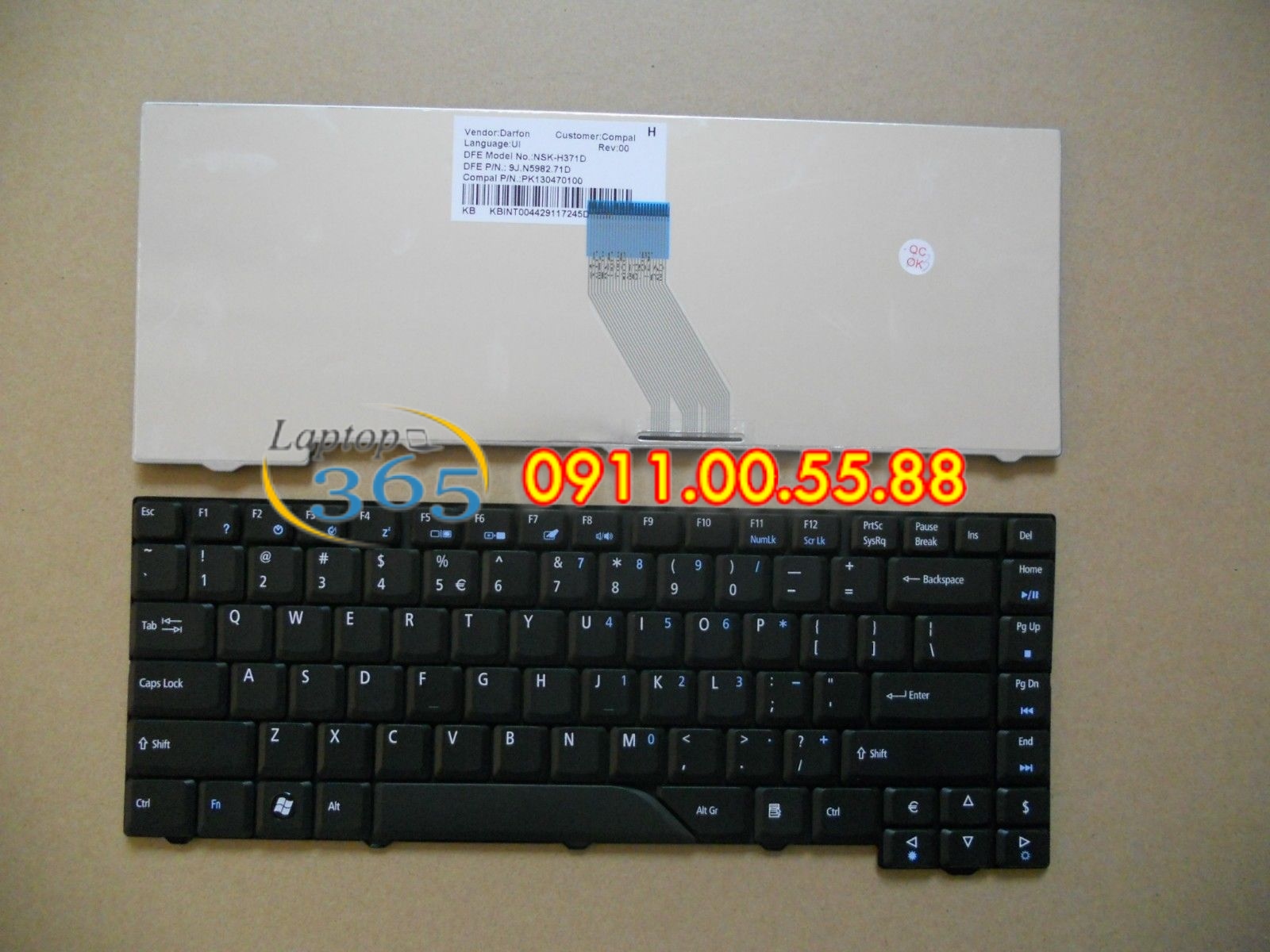 Bàn Phím Laptop Acer Aspire 4920 (trắng/đen)